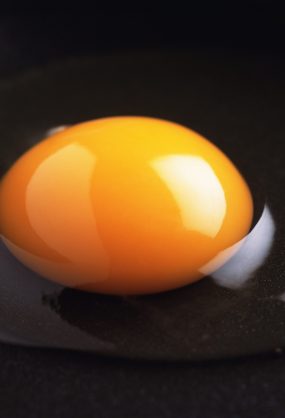 Raw Egg on the Frying Pan, Close Up